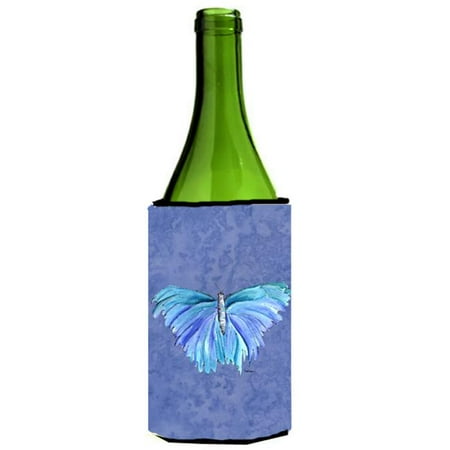 

Carolines Treasures 8855LITERK Butterfly On Slate Blue Wine bottle sleeve Hugger - 24 oz.