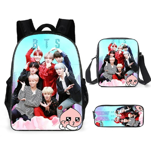 BTS Youth League Mochila Escolar Estudiante Conjunto De Tres Piezas