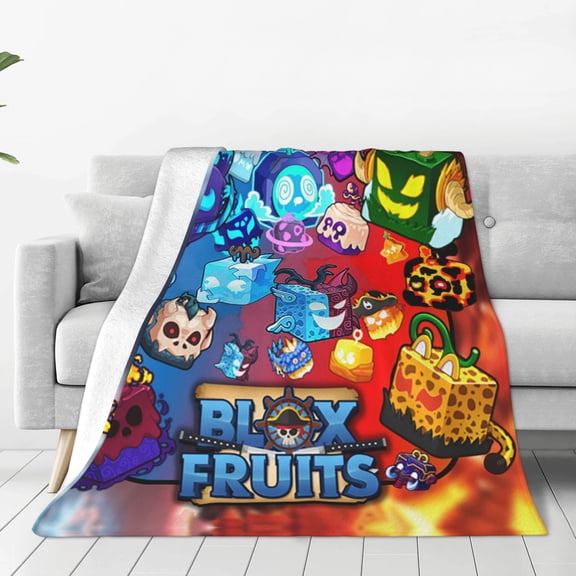 Game Blox Fruits Soft Micro Fleece Blanket Throw Lightweight Flannel Blankets for Bed Couch Sofa