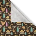 thumbnail image 4 of Ambesonne Food Window Valance, Drinks Pizza Cookies Popcorn, 54" X 12", Dark Brown Multicolor, 4 of 5