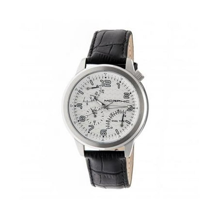 Morphic M52 Series Dual-Time Leather-Band Watch w/ Date