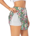 thumbnail image 3 of Lsque Rose Flowers Printed Women's Running Shorts with Liner Pockets,Elastic Quick Dry Workout Athletic Gym Yoga Shorts,Womens High Waist Shorts-Medium, 3 of 9