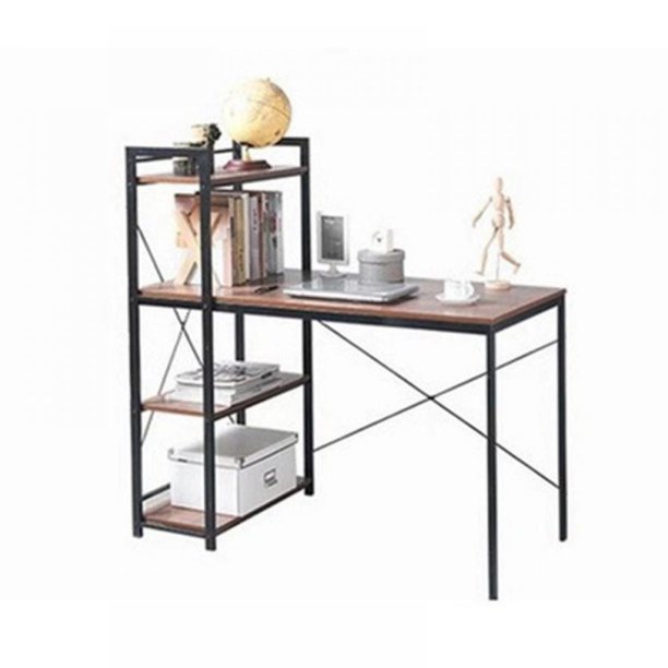 Promotion Clearance Computer Desk With Bookshelf 40 Inch Student Desk With Storage Shelves Bedroom Modern Desk Study Table Small Corner Desk With Storage Easy Assemble P2 Wood Black 120 55 122cm Walmart Com Walmart Com