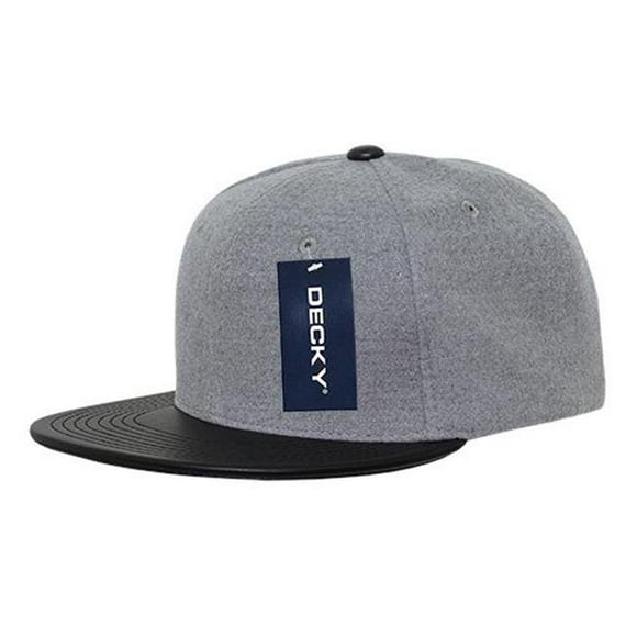Decky 1115-ASHBLK Melton Vinyl Snapback, Ash & Black
