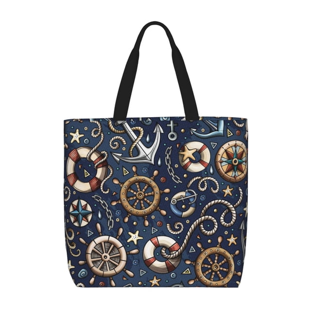 Balery Nautical Bolsa de Mano para Mujeres con Cremallera, Bolsa de Gimnasio con Compartimentos, Bolsa para Laptop, Bolsa para Trabajo