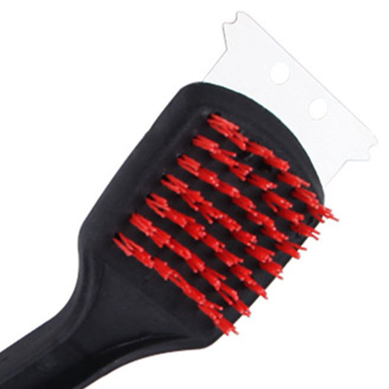  SearPro 4-in1 Grill Brush BBQ Cleaner Scraper Barbecue Tool  Accessories Kit Heat Resistant Nylon Bristle Spatula Outdoor Smoker Black  Stone Grate Cast Iron Spatula Non-Wire Brush Combo : Patio, Lawn 