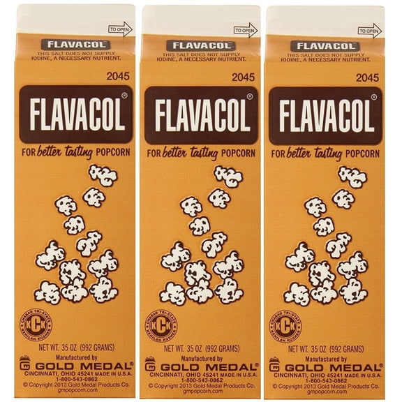 Gold Medal Prod. 2045 Flavacol Seasoning JKHnVq Popcorn Salt 35oz., 3 Pack
