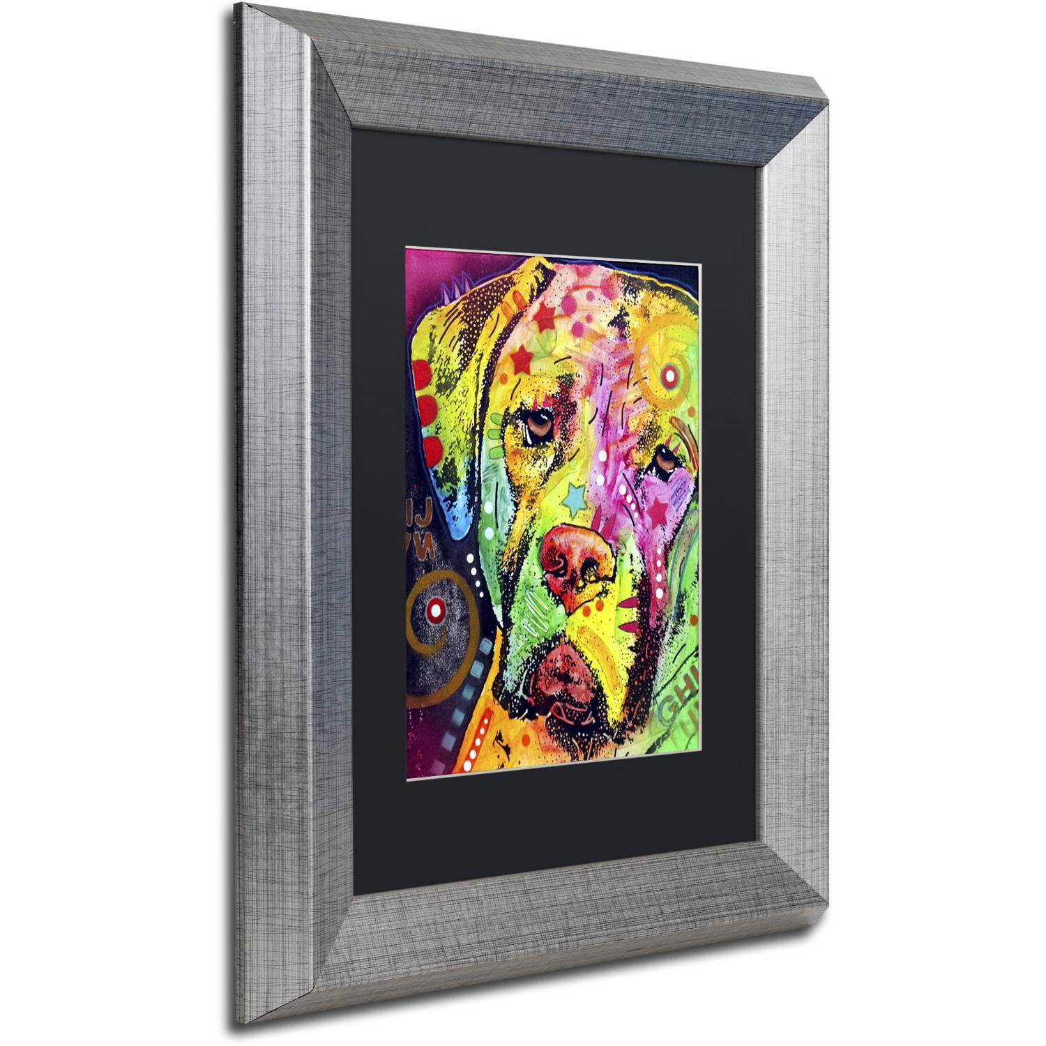Trademark Fine Art "Mastiff II" Canvas Art by Dean Russo, Black Matte, Silver Frame