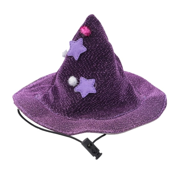 Pet Witch Hat Halloween , Wizard Cone Hat for Dogs Cats, Adjustable Strap Magic Headwear, Cosplay Party Accessory for Medium Large Small Pets & Holiday Dress-Up
