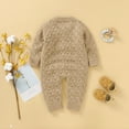 thumbnail image 6 of YUGYXL Infant Newborn Baby Girl Onesies Little Girl Long Sleeve Ribbed Knit Romper Clothes Toddler Button Down Solid Color Jumpsuits Sale Khaki,80, 6 of 10