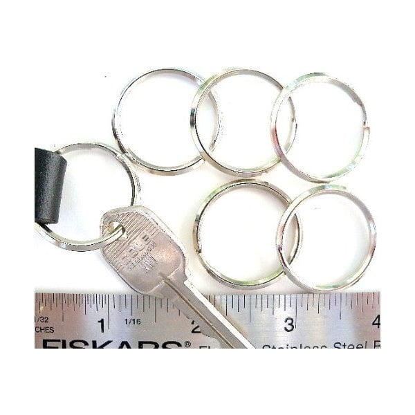 Split Key Rings Heavy Duty 1.8MM Steel, Nickel Plate 1" ID 100 Pieces