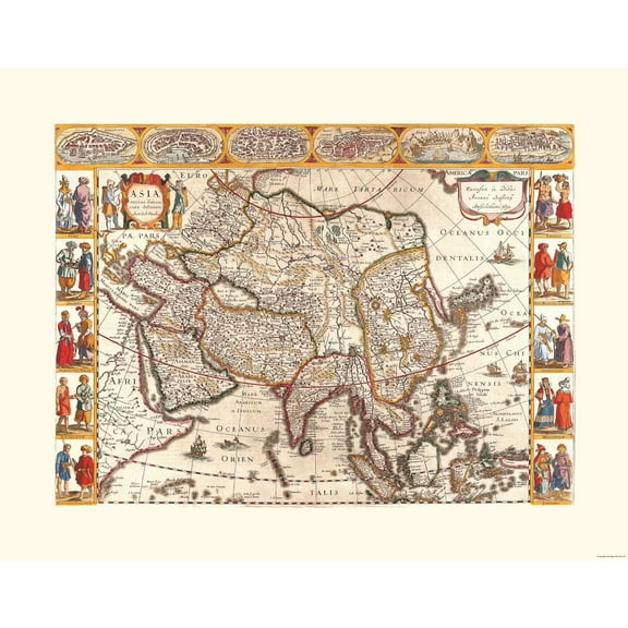 Historic Map - Asia - Janssonius 1632 - 29.40 x 23 - Vintage Wall Art