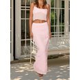 thumbnail image 4 of LMLYSoH Women’s Two Piece Summer Outfits Sleeveless Ruffle Hem Cami Tops and Long Skirt Set Beachwear, 4 of 9