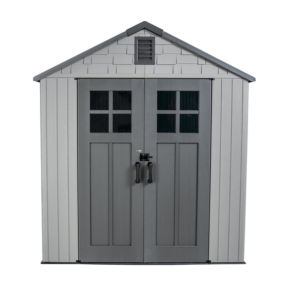 Lifetime Polyethylene 46.6 sq. ft. Architect Series Outdoor Storage Shed, 7-ft x 7-ft., Gray (60512)