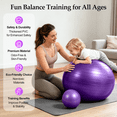 thumbnail image 3 of Cshidworld Exercise Ball Set, Yoga Ball with 9-Inch Pilates Ball, Stretch Strap & Foot Pump, Anti-Burst Extra Thick Stability Ball for Core Workout, Balance Training, Home Gym, 26 in (65 cm), 3 of 9