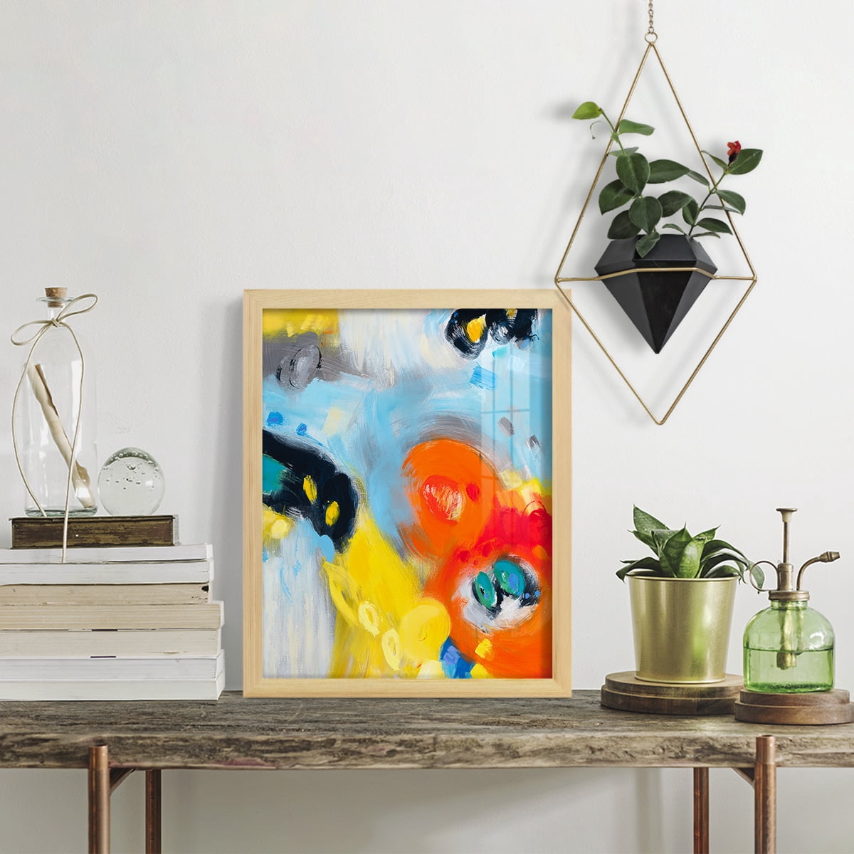 In the Loop II -Framed Print w/glass-Natural Wood