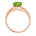 thumbnail image 2 of 2.5 ct Asscher Cut Natural Peridot Solitaire 18K Rose Gold Womens Engagement Ring, 2 of 3