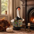 thumbnail image 5 of AZXY Halloween Porch Goose Outfit, Halloween Decorations Outdoor Ghost Skull Print Shirt Hat Set for 23 Inch Cement Plastic Porch Goose Statue, Lawn Patio Fall Party Ornament, 5 of 7
