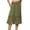 Army Green, variant on Kilaqueen Women Summer Beach Vacation Boho Tiered Midi Skirt Casual High Waisted Flowy Ruffle A Line Below Knee Skirts with Pockets