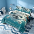 thumbnail image 3 of Erosebridal Sea Dog Bed Spread Queen, Marine Animal Queen Coverlet Set, Reversible 3pcs, 1 Quilt and 2 Pillowcases, 3 of 7