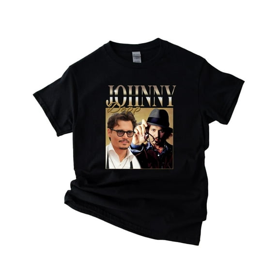 Johnny Depp Vintage Style Famous Movie Actor & Musician Fan Unisex T-Shirt, up to 5XL