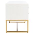 thumbnail image 5 of SAFAVIEH Estelle 2-Drawer Contemporary Glam Nightstand, White (29.5 in. W x 20 in. D x 27 in. H), 5 of 15