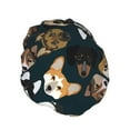 thumbnail image 2 of Kdxio Dogs Print Shower Cap for Women,Elastic and Reusable,Double Waterproof Layers Bathing Hat, 2 of 9