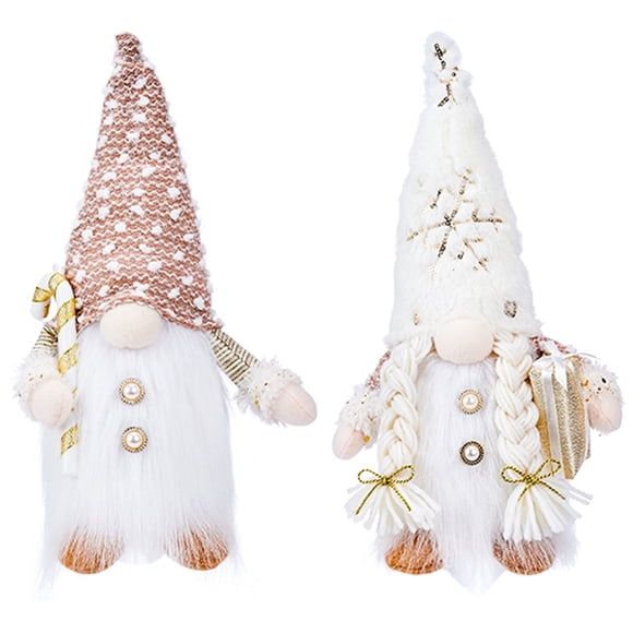 jesticaly 2x Gnome de Noël Lumineux avec Éclairage Intégré Décoration de Vacances Enchanteresse Gnome de Noël avec Lumière LED