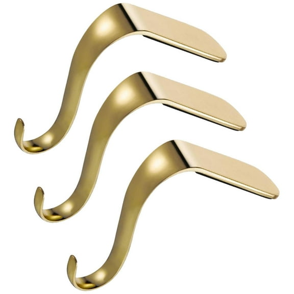 LOLIPPYY 3-Pack Christmas Stocking Holders Fireplace Hooks for Mantel Garland Hanging Grip
