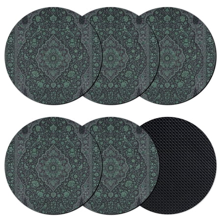 Dark Green Boho Coasters Set of 6 Absorbent Coasters for Drinks Retro Ethnic Tribe Abstract Art Coaster for Desk Coffee Table Protection Home Decor House Warming Gifts 4
