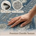 thumbnail image 6 of ODIKA 2'x3' Navy Blue Intricate Geometric And Floral Washable Accent Rug Motifs With Classic Borders Ornamental Balanced Border for Bedroom, Nursery, RV, Pet Friendly, Bedside Mat, 6 of 7