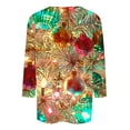 thumbnail image 4 of asdoklhq Christmas Sweaters for Women Fashionable Women's Christmas Printed Casual Round Neck Pullover 3/4 Sleeve Top Red XL, 4 of 5