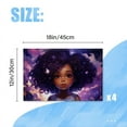 thumbnail image 2 of BaHomeck placemats Set of 4 rectangle Linen Cotton Placemats for Dining Table Washable Heat Resistant,18*12inch,Black Girl Stands In Front Of The Purple Sky And Twinkling Stars, 2 of 4