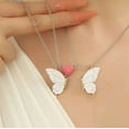 thumbnail image 2 of Luminous Heart-shaped Magnetic Snap Cute Butterfly Pendant Necklace Suit, 2 of 2