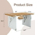 thumbnail image 4 of Natural Wood Grain MDF Dining Table - 55"x31.5" Stable Design.Suitable For Various Modern Home Decor Styles.Splicing structure design,Wood Textured Desktop,White Marble Patterned Table Legs.97253, 4 of 16