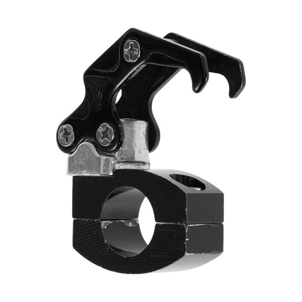Gancho colgante ajustable para motocicleta cuadrado con huella digital, soporte para casco de motocicleta, bolsa de equipaje, colgador para scooters y bicicletas, negro, longitud de 72mm