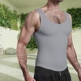 thumbnail image 2 of VICHVVY 2pcs Men's Tank Tops High Neck Summer Tanks Cami Sleeveless Tops Basic Shirt Ribbed Racerback Blouses Grey/Grey, 2 of 6