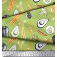 thumbnail image 3 of Soimoi Green Rayon Fabric Mixed Vegetable Print Fabric by Yard 42 Inch Wide, 3 of 3
