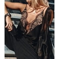 thumbnail image 4 of Lace Camis Tops for Women Spaghetti Strap Satin Silk V Neck Tank Top Y2K Going Out Shirt Tops Black XL, 4 of 9