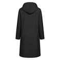 thumbnail image 6 of Zpanxa Womens Winter Jackets Long Hooded Waterproof Raincoat Striped Lined Lightweight Windbreaker Outdoor Jacket with Pockets Casual Travel, 6 of 7