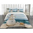 thumbnail image 2 of Ambesonne Snowman Quilted Coverlet 3 Pcs, Winter Vacation Coastal, Queen Size, Multicolor, 2 of 4