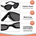 thumbnail image 4 of Gafas de sol retras del ojo de gato del marco ovalado, gafas de sol de alta gama de la moda, hechas de PC, 4 of 6