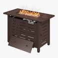thumbnail image 7 of Aoxun 44" Outdoor Gas Fire Pit Table 60,000 BTU with Storage, Propane Fire Pit Table with Removable Lid & Waterproof Cover, for Outside Patio, Brown, 7 of 7