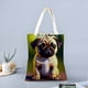 thumbnail image 2 of Pug Bolso de tela con estampado de lienzo para mujer, bolsa de compras reutilizable y estética, con cremallera interior, regalo para mujer,40*40cm., 2 of 6