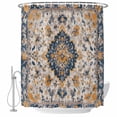 thumbnail image 2 of Boho Chic Ethnic Waterproof Fabric Shower Curtain,Orange Blue Vintage Tribes Waterproof Fabric Shower Curtain for Bathroom Curtains Bathtubs Hotel Shower Curtains with 12 Hooks Standard 66x72, 2 of 8