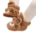 thumbnail image 3 of Povozer Baby Boy Girl Cozy Fleece Bootie Stay on Slipper Winter Warm Gripper Non-Slip Crib Shoes(Brown,12-18 Months), 3 of 6