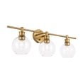 thumbnail image 4 of Collier 3 light Brass and Clear glass Wall sconce, 4 of 15