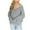 Gray, variant on Utoimkio Off Shoulder Tops for Women Long Sleeve Knit Sweaters V Neck Pullover Sweaters Outwear Jumper Tops