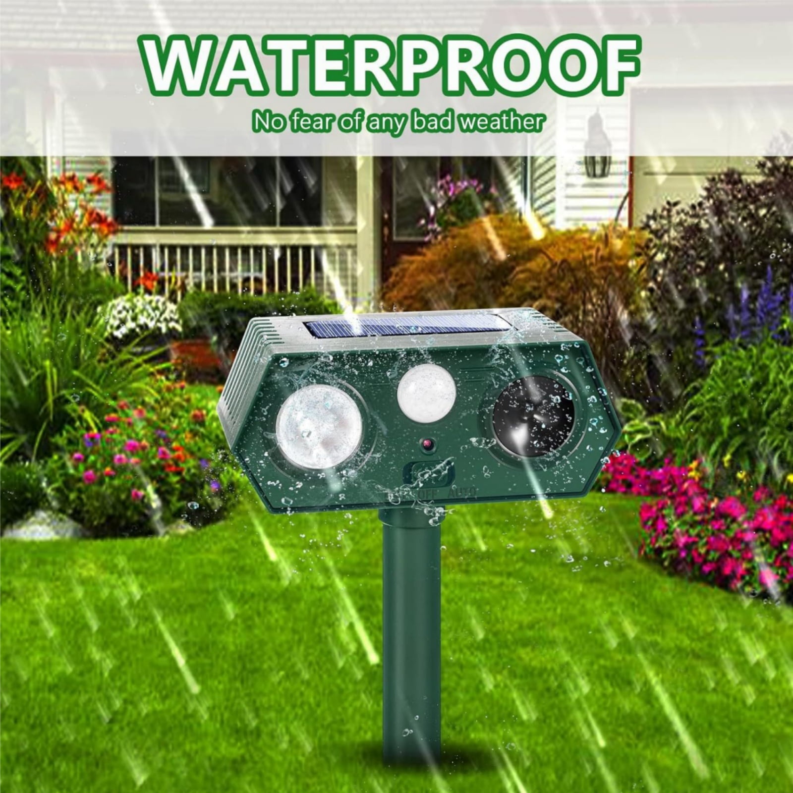 Paddsun Solar Animal Traps,2 Pack Ultrasonic Cat Traps Outdoor Waterproof Deer Deterrent for Bird Dog Skunk Squirrels Deterrent with Motion Detection Flash Lights for Outdoor Farm