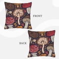 thumbnail image 3 of Bingfone Forest Wild Mushroom Linen Throw Pillow Covers Cushion Case Pocket Button Vintage Farmhouse Pillowcase For Sofa Couch Bed 18"X18", 3 of 9